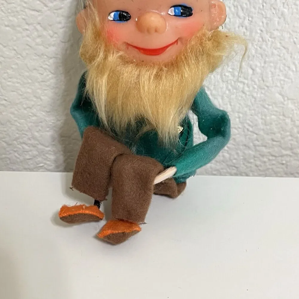 Vintage Knee Hugger Bearded Elf Doll Christmas Ornament Japan